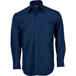 Navy Mens Basic Poly Cotton Lounge Long Sleeve